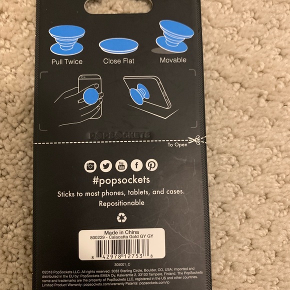 Gold marble pop socket - Picture 2 of 2